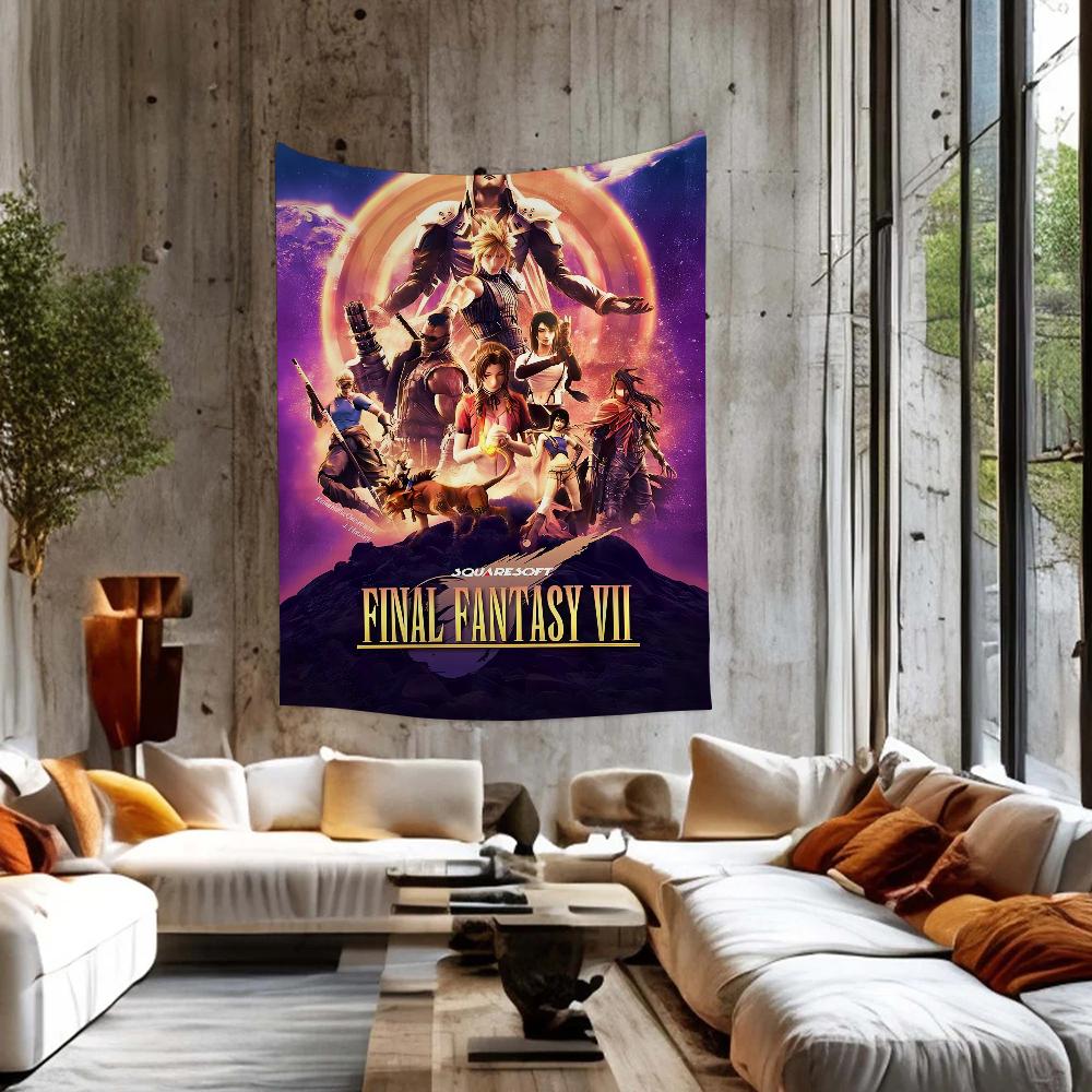 Spiel Finale FFantasy Vii Cartoon Wandteppich Böhmische Wandteppiche Mandala Wandbehang Blätter