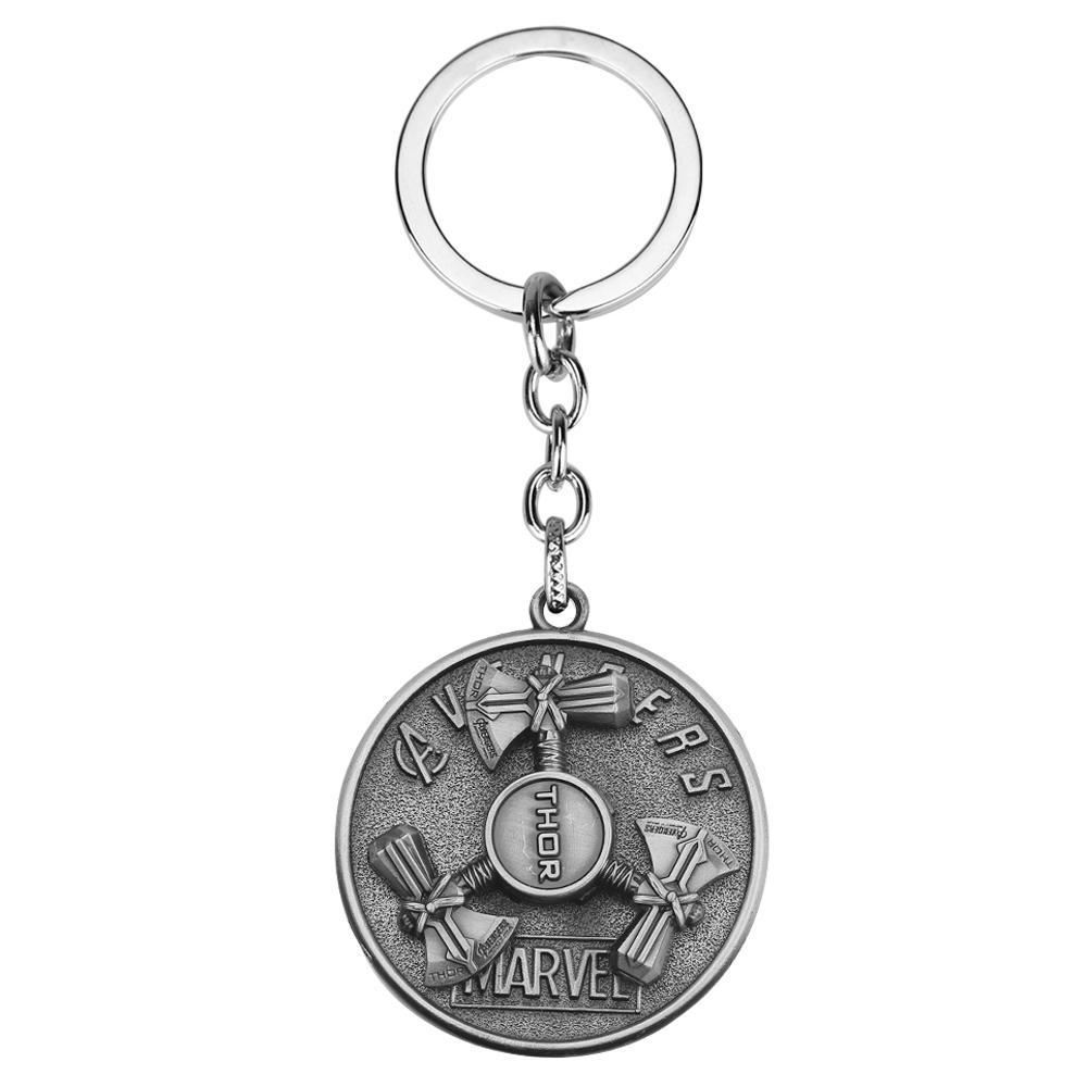 Buy Thor's Hammer Keychain Avengers Mjolnir Metal KeyRing Holder Rotatable Chaveiro Accessories