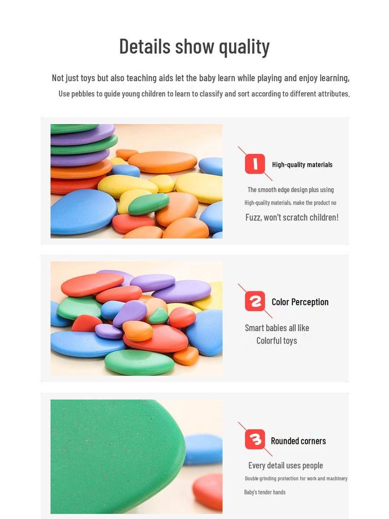 Rainbow Pebbles Stacking Game: Educational Tool & Interactive Logical Thinking Toy for Children