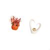 Artificial Year Flower Bonsai And Heart Sculpture Minimalist Modern Statue for Desk Shelf Porch