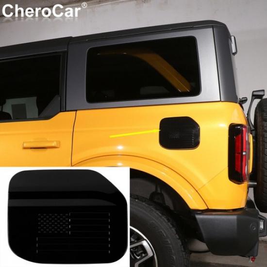 Glossy Black Door Fuel Tank Gas Cap Decor Cover Trim For Ford Bronco -2025