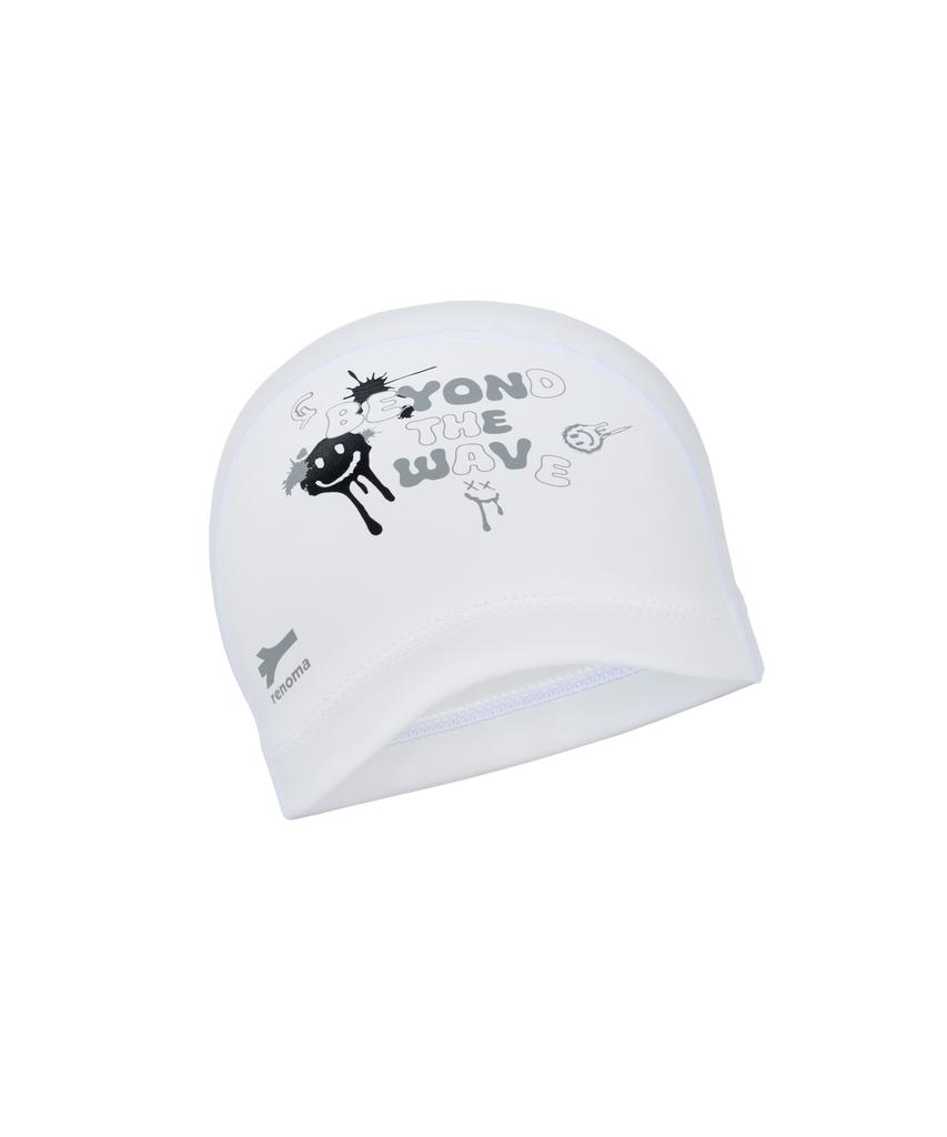 Lenomasuyeongbog Supplies Kids' Smile Painting Pu Swim Cap White Ro-Rc2E752-Wh