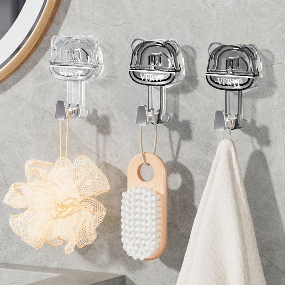 Plastic Door Wall Vacuum Hooks Wall Hanging Keys Clothes Hooks Multifunctional Towel Racks  Kitchen