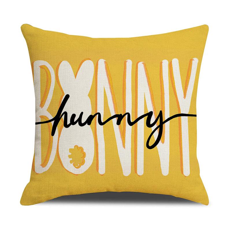 

Cartoon Rabbit Print Sofa Pillow Simple and Versatile Letter Set Cushion Cushion Home Decoration Pillow Cover 45 * 45 linen (excluding pillow core)