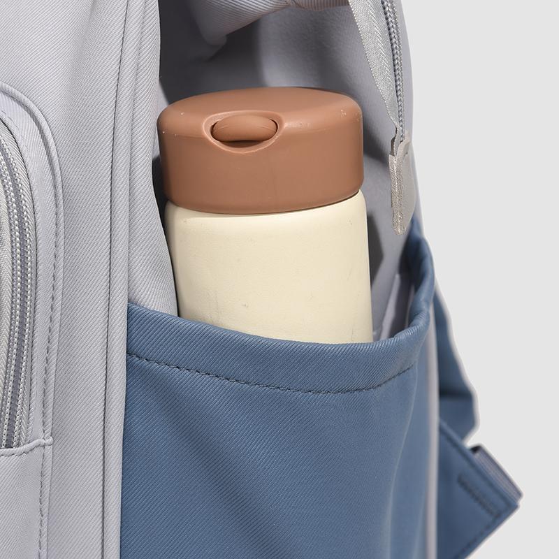 Colorblock Nylon Convertible Backpack with Dual Front Flap Pockets Top Handle Casual Daypack for Women Daily