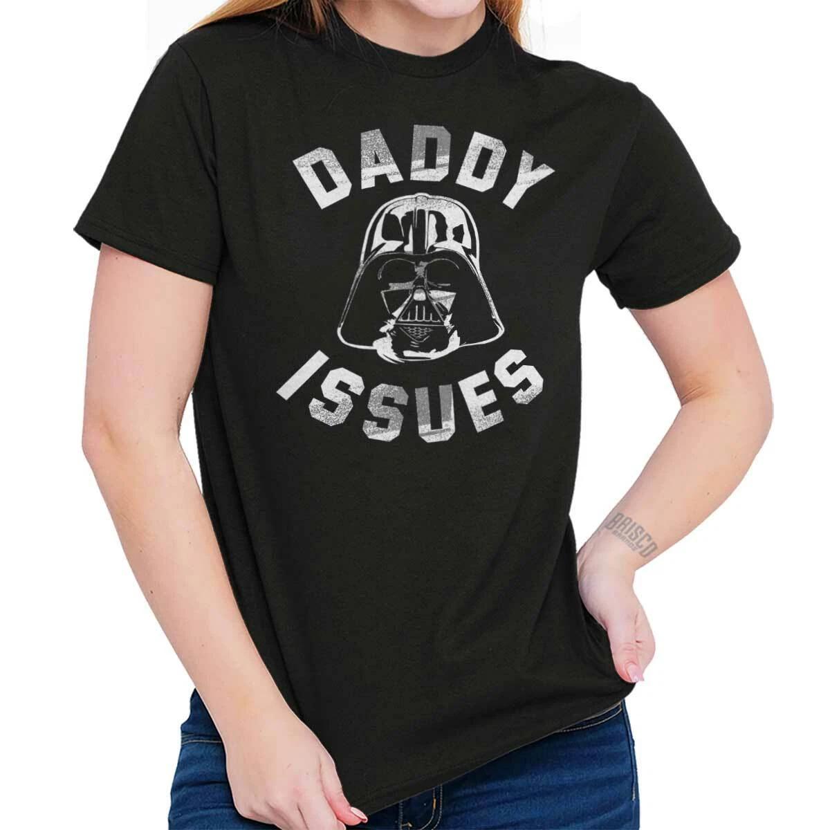 Funny Space Movie Villain Daddy Issues Joke Womens Graphic Crewneck T Shirt Tee XL