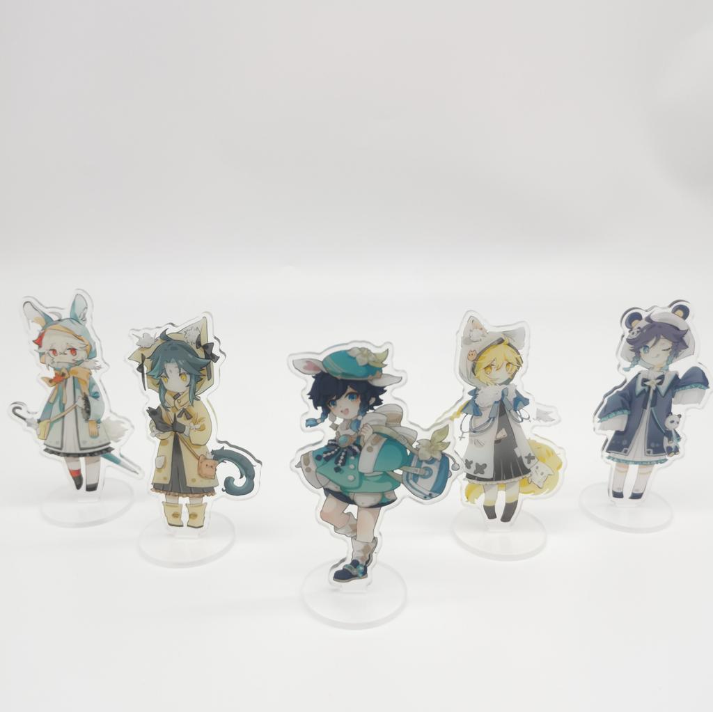 Anime Venti Scaramouche Card Cosplay Desktop Decoration Acrylic Standing Plate Gifts