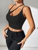 Casual Tank Top Irregular Collar Crop Tops Women Summer Camis Solid Color Camisole Fashion Tube Female Sleeveless Cropped Vest Y2K Clothes