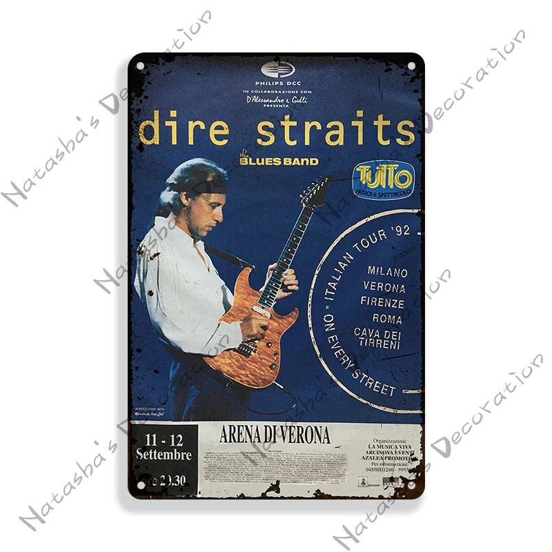 Rock Band Metal Plate DIRE STRAITS Band Decorative Plate Metal Tin Sign Vintage Metal Plaque Bar Club  Signs Wall Decor