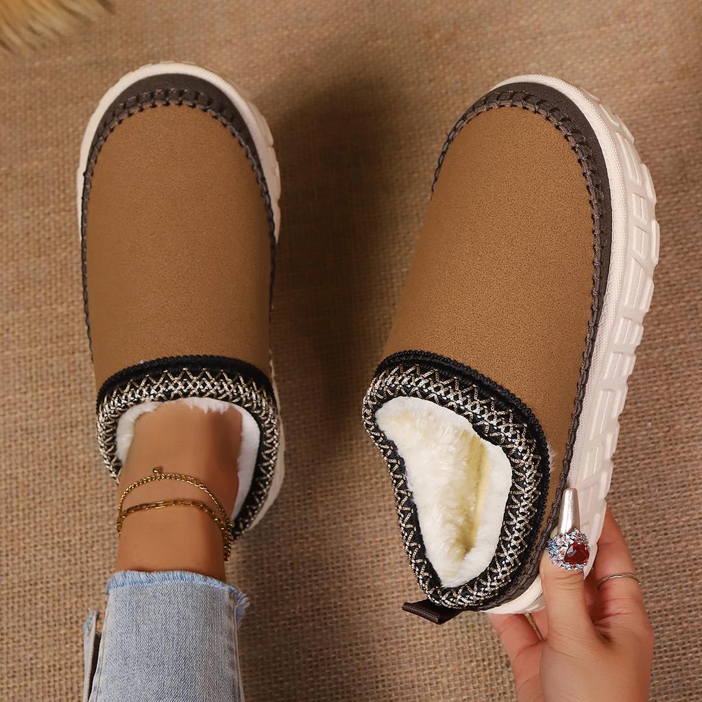 Fashion Women Winter Warm Snow Boots Plush Non-slip Comfortable Boots Thick Sole Fashion Boots Thickened Fluff Solid Shoes for Women