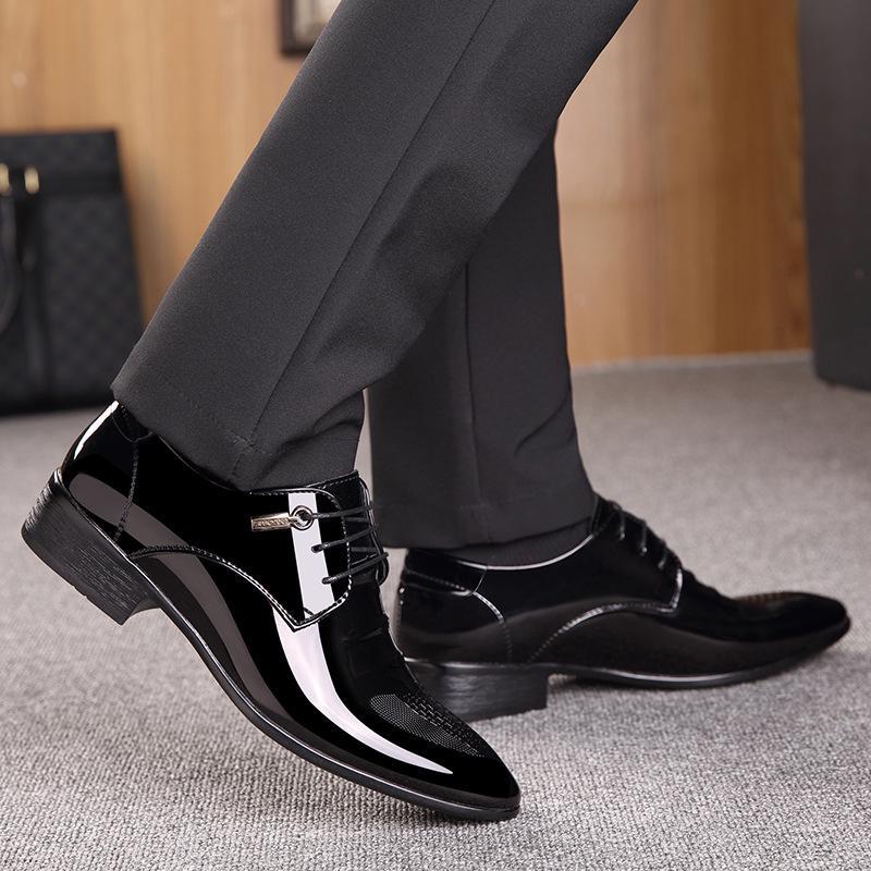 Men Wedding Shoes Microfiber Leather Formal Business Pointed Toe For Man Dress Shoes Men'S Oxford Flats Plus Size 38-47
