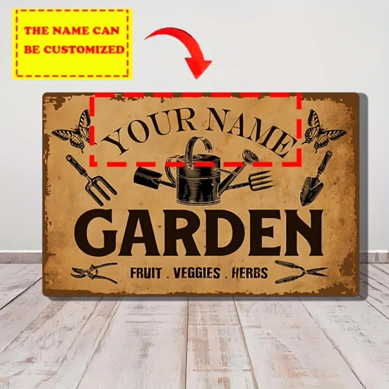 

Personalized Metal Tin Sign Garden Vegetable Fruit Theme Home Wall Decor білий