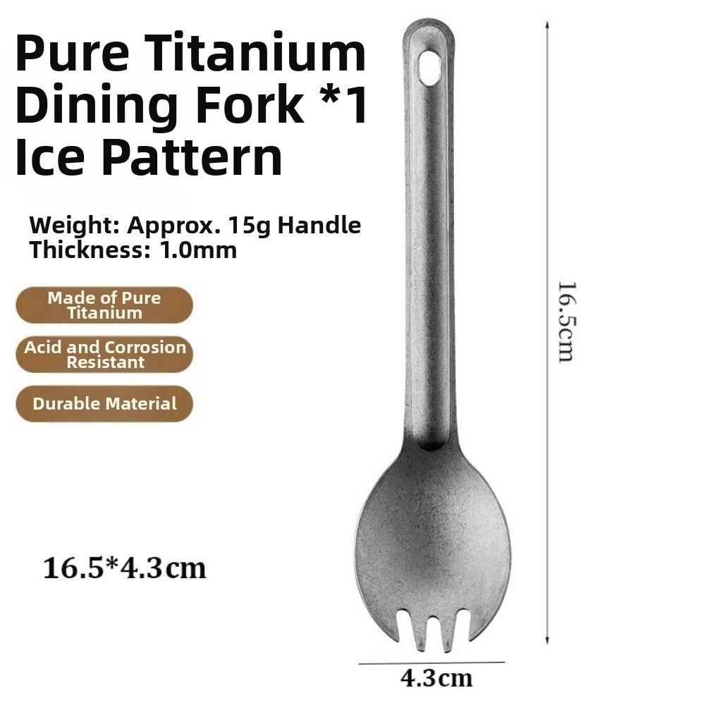 Long Handle Titanium Spoon Fork Portable Picnic Utensils Spoon Fork  Outdoor Travel Supplies