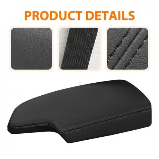 BLACK Leather Center Armrest Console Lid Box Cover For BMW 3 Series 2013-