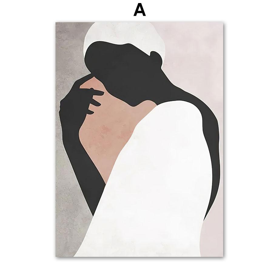 Toile d'art mural, peinture de fleur abstraite de fille, affiches et imprimés nordiques, images murales pour salon, décoration de la maison