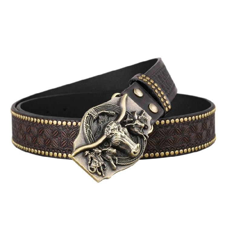 Women Men Belt Casual PU Leathers Adjustable Belt Waistband Western Cowboy Belt