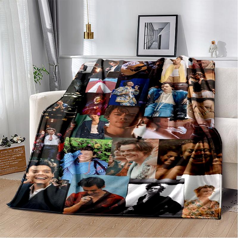 29 Style H-Harry Styles Singer Star Soft Flannel Blanket for Beds Bedroom Sofa Picnic,Throw Blanket for Leisure Nap Gift