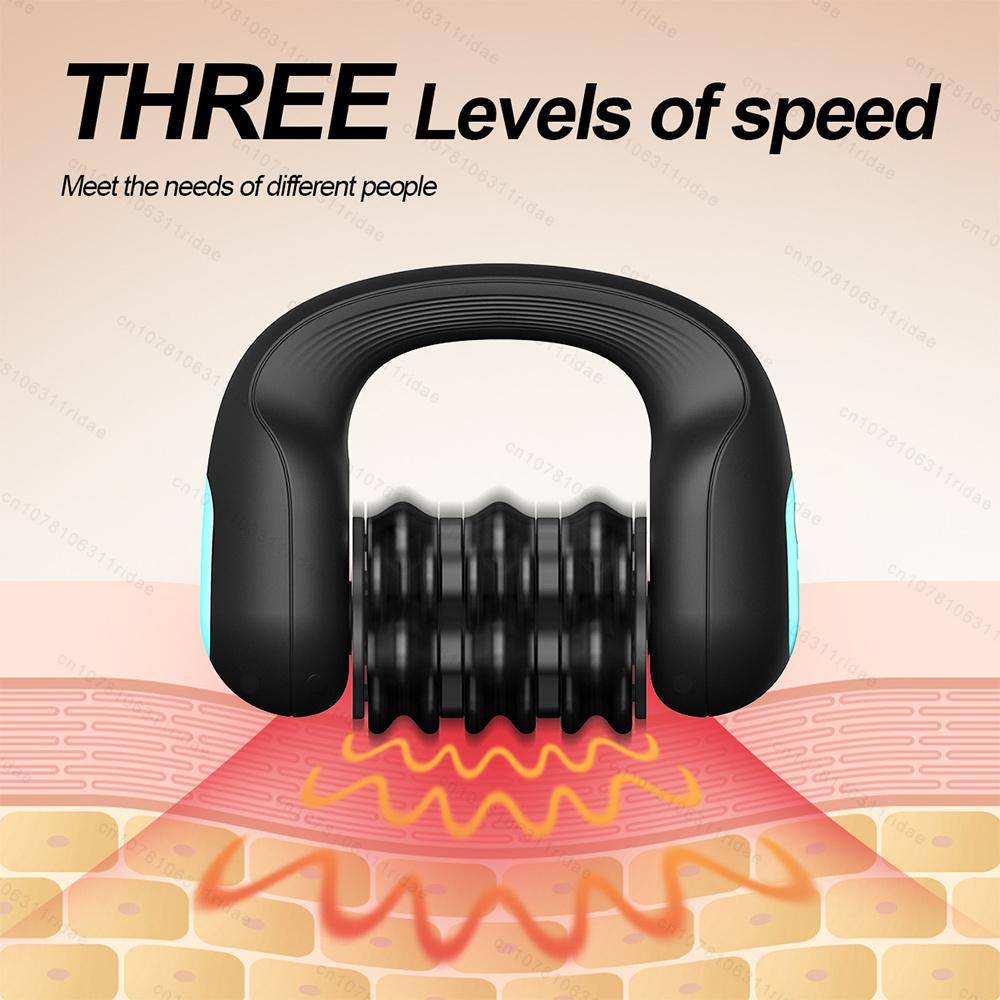 Mini Rolling Percussive Massager Whole Body Fatigue Relief Deep Tissue and Muscle Recovery Rechargeable Powerful 3-Speed Spin