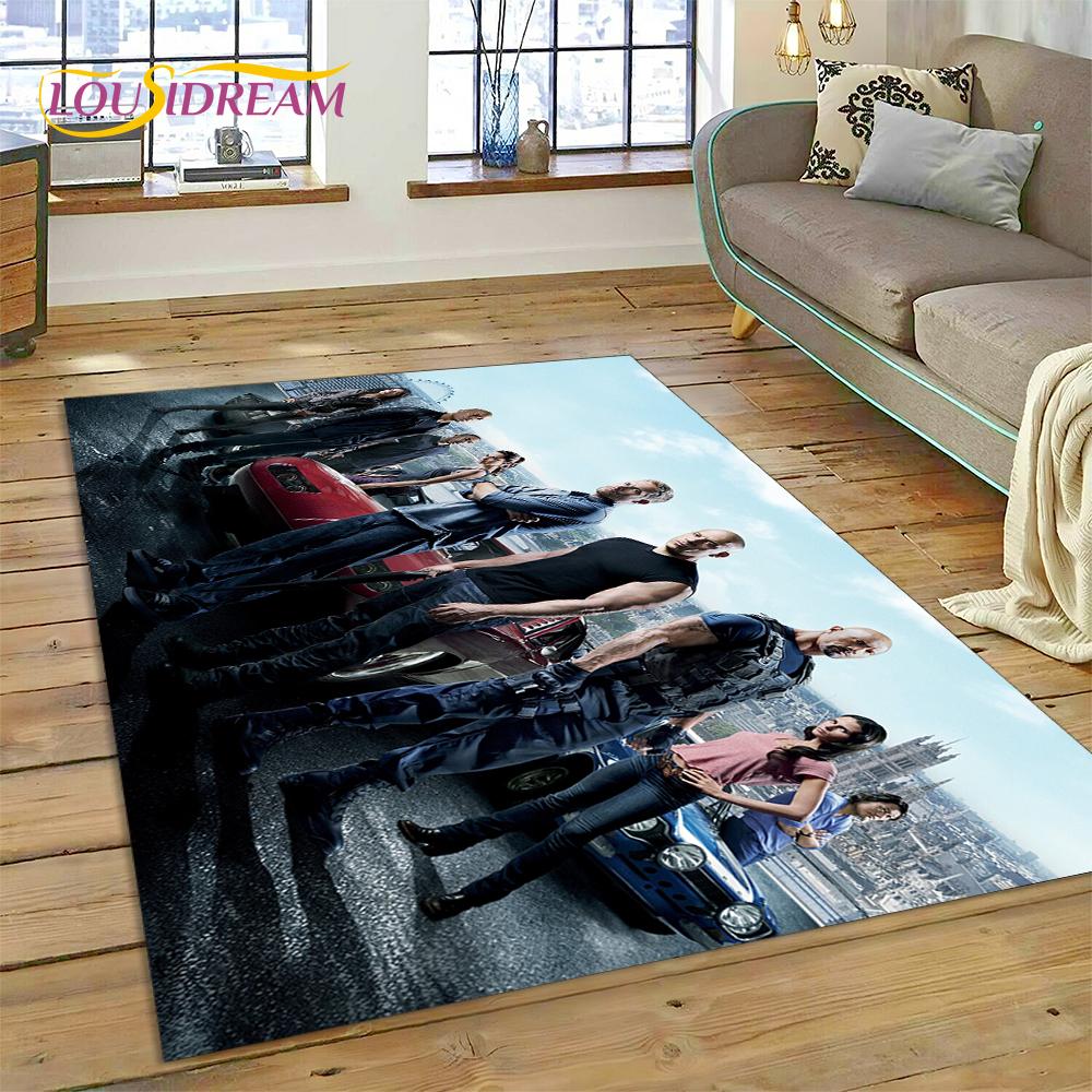 Alfombra para el Suelo más Reciente de la Película Fast & Furious X 10 Vin Diesel para Sala de Estar, Dormitorio, Decoración del Hogar, Decoración Antideslizante para Sofá, Felpudo