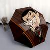 Ombrello da Viaggio a Tema Mr. Bean - 8 Stecche, Apertura e Chiusura Automatica, Design Pieghevole Portatile, Ombrello Compatto ed Elegante Adatto per Esterni