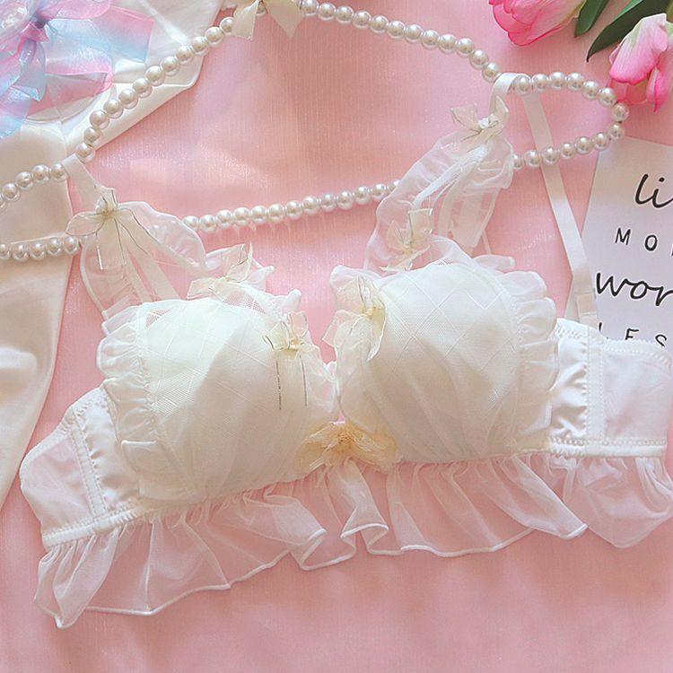 Girls Lace Bras Backless Wireless Underwear Sweat Push Up Bras For Women Simple Small Breast Bras