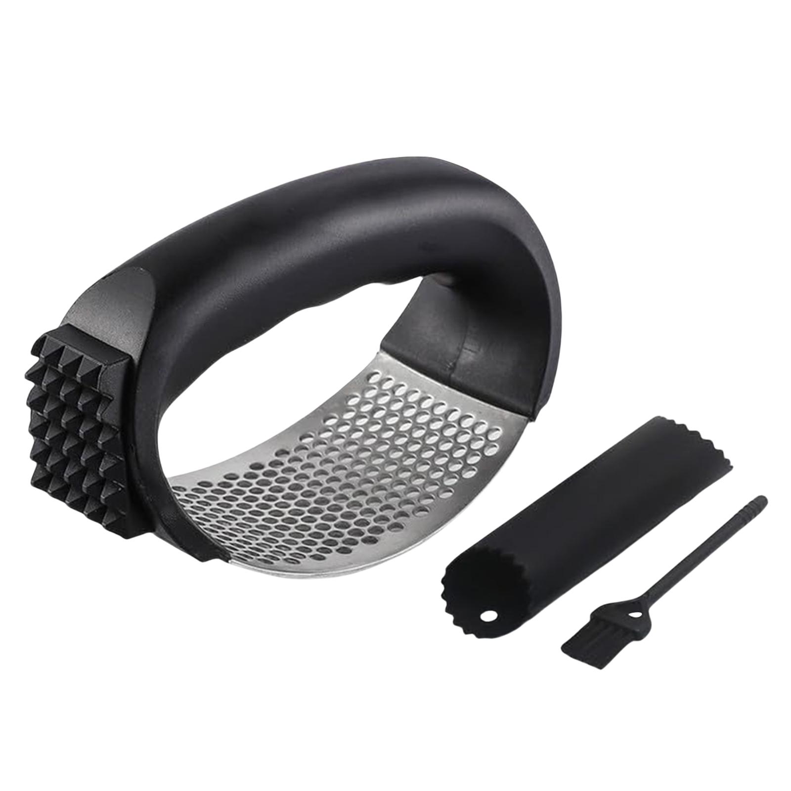 Чеснокодавилка с очистителем и щеткой для чистки, измельчитель чеснока, пресс для чеснока из нержавеющей стали, набор-качалка для измельчения чеснока