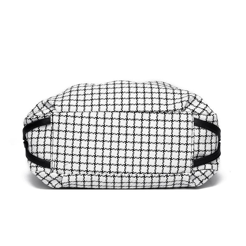 Desinvolte Женская сумка через плечо большой вместимости в модную клетку белый — фото 6