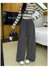 2026 Spring Plus Size Women's Wide-Leg Drawstring Pants - Casual, Elastic Waist, High-Waisted, Slimming Fit