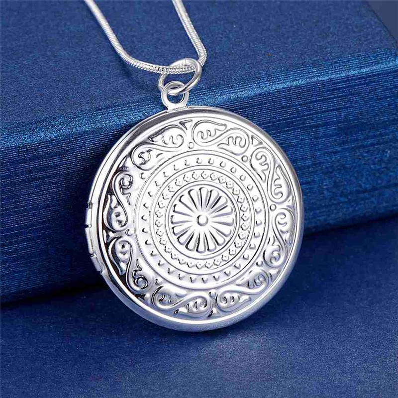 New Arrive 40-75cm 925 Silver seashell Photo open Frame Necklace Snake Chain For Woman Man Wedding Jewelry