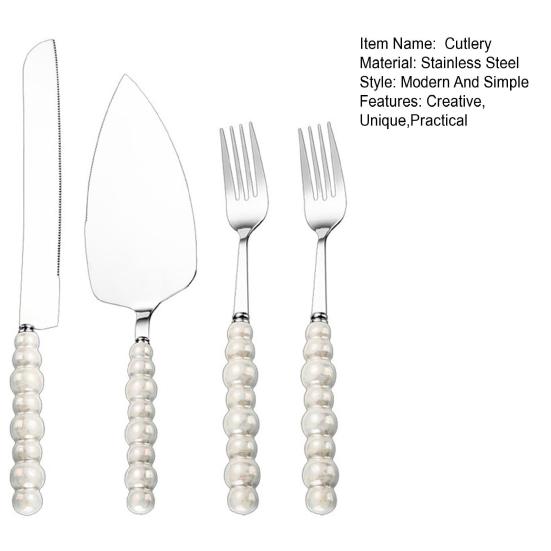Edelstahl-Besteckset mit Griff, Kuchenmesser, Gabel und Spatel, rostbeständiges Besteck für Nachmittagstee, Hochzeiten und Partys