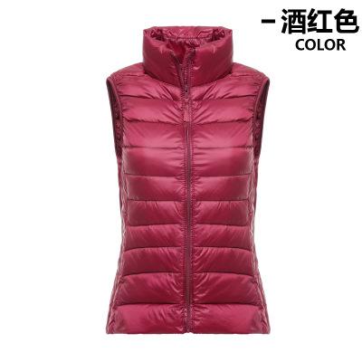 New in autumn and winter, genuine ultra-thin women's down jacket, vest, vest, vest, slender short, large size.