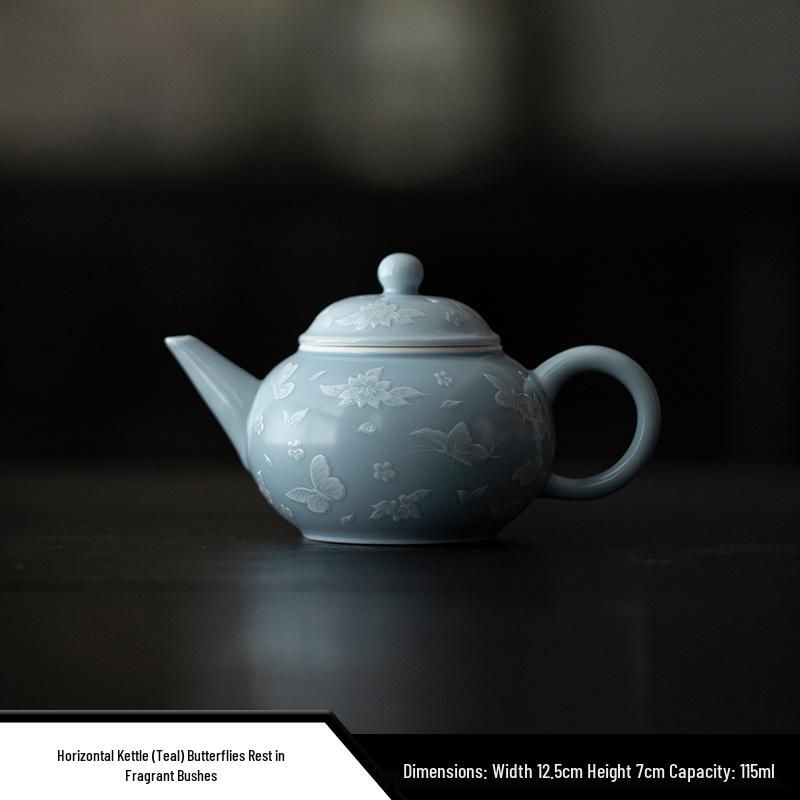 Red Xishi Ceramic Tea Pot - Elegant Chinese Style for Women, Single-Serve, Colored Glaze Design