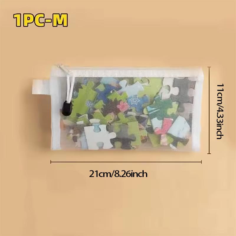 1-3 stk Oppbevaringspose Netting Glidelås Leketøy Byggeklosser Puslespill Delpakke Barn Partikler Glidelås Gjennomsiktig Finish Oppbevaring