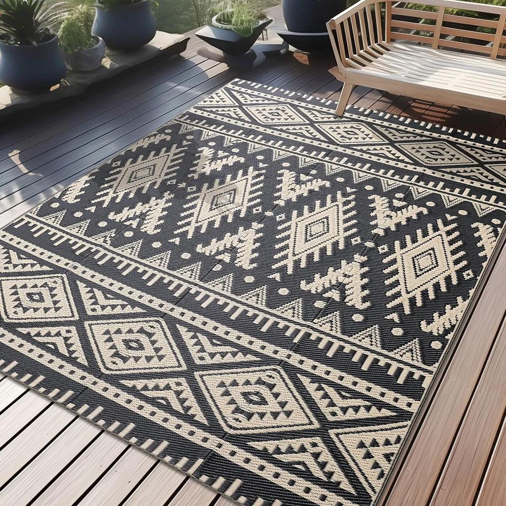 Boho Retro Elegant Carpets Indoor Outdoor Non Slip Mat for Living Room Bedroom Kitchen Patio Balcony Camp Picnic Decor