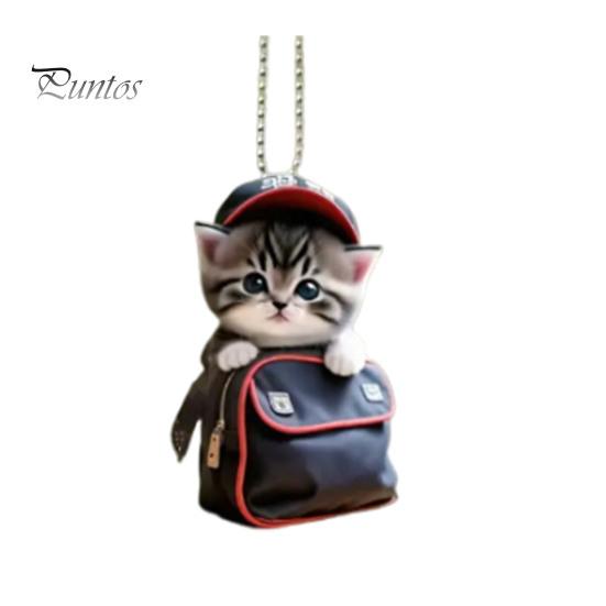 Cat Shaped Pendant Car Hanging Decoration Realistic Looking Easy To Hang Auto Rearview Mirror Ornament Acrylic Christmas Decor