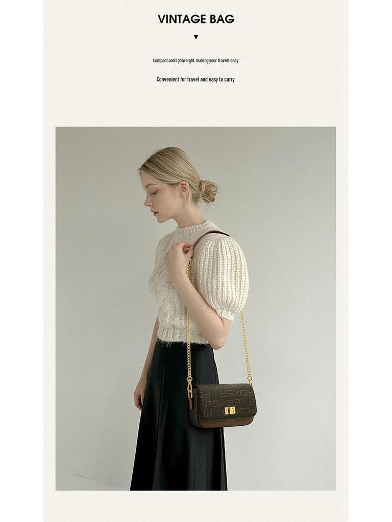 FOXER Golden Fox Women's Printed Crossbody Phone Bag with Chain