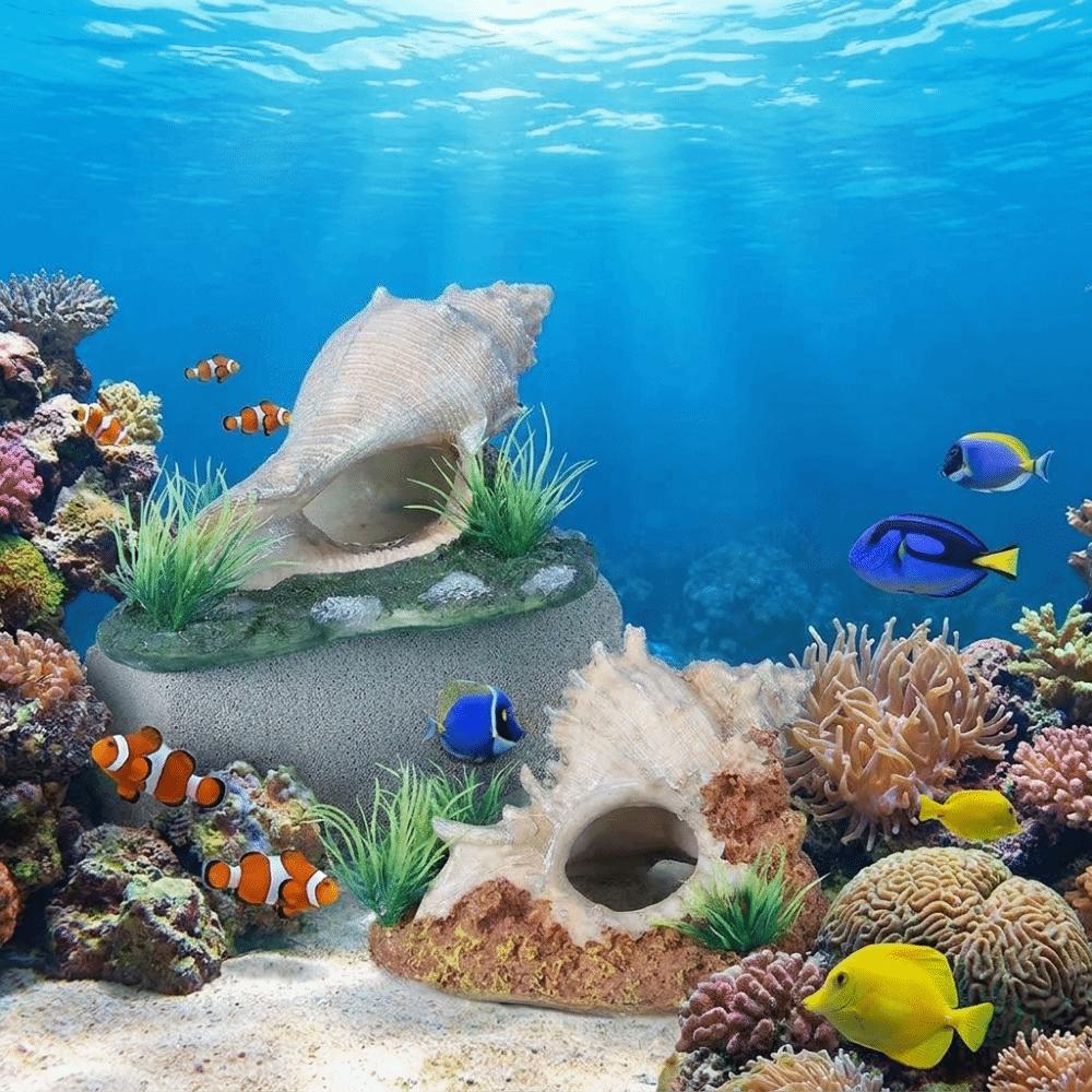 Natural Look Fish Hideaway Cave Resin Fish Tank Ornaments Shrimp Hiding House  Aquarium Setup