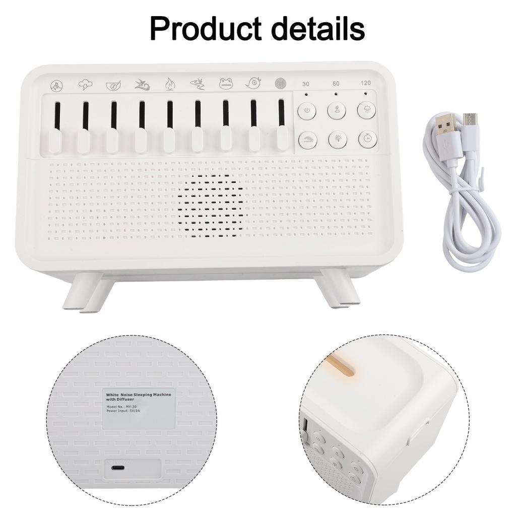 Night Light Aromatherapy Diffuser Nighttime Use 23*12*17cm Bedroom Aromatherapy Humidifier Soothing Sound Machine