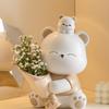 Adorable Bouquet Bear Decor for Entrance, Living Room, Wine Cabinet, TV Stand, Office, or Desktop - Perfect Housewarming Gift.