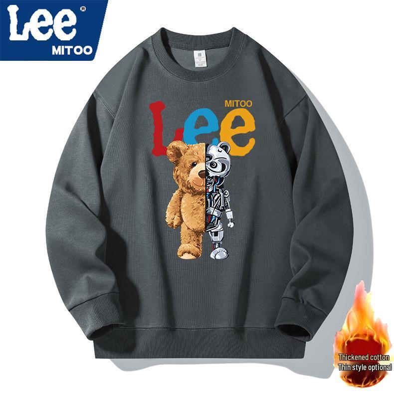 Lee & Mitoo Co-Branded Unisex Light Luxury Fleece-Lined Casual Sweatshirt, Autumn/Winter 2025 Collection