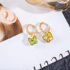 Elegant Tourmaline Cubic Zirconia Butterfly Earrings - Light Luxury Studs for Ladies