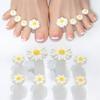 8 Stück Nail Art Silikon Blume Zehentrenner, Gänseblümchen Perle Fußzehen Trenner, Zehentrennung Fußnagelwerkzeug, Zehentrenner