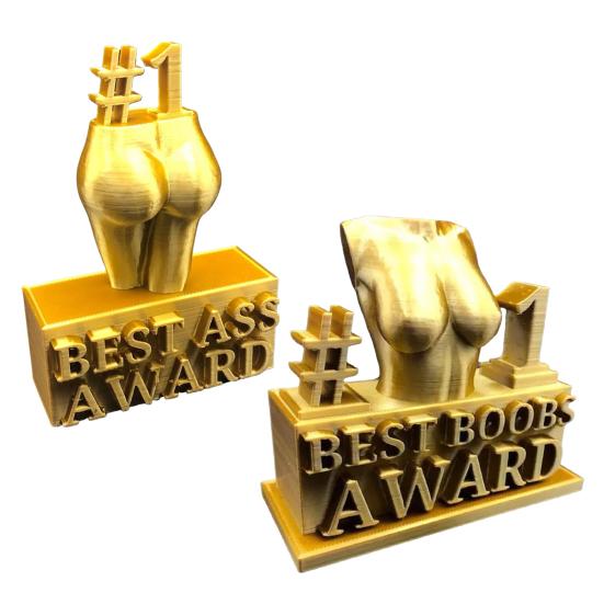 Best Ass Award Creative Best Boobs Award Ornament Funny Golden Trophy Statue for Home Party Decoration