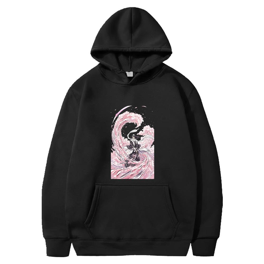 

Japanese Anime BLEACH Hoodie Kuchiki Byakuya Printed Sweatshirt Men Women Clothing Long Sleeve Fleece Hooded Male Streetwear 4XL чорний