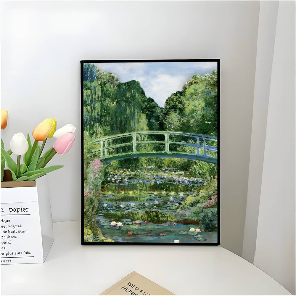 C-Claude Monet Poster Self-adhesive Art Waterproof Paper Sticker Coffee House Bar Room Wall Decor