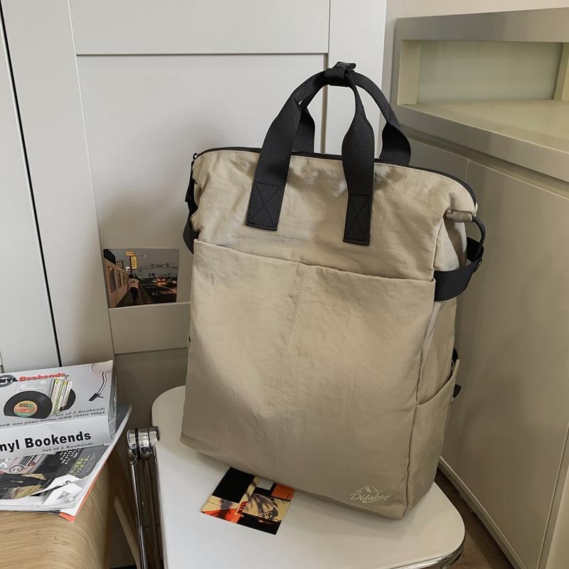 Solid Color Backpack Men's Large Capacity Backpack Women's Computer Bag Student Schoolbag