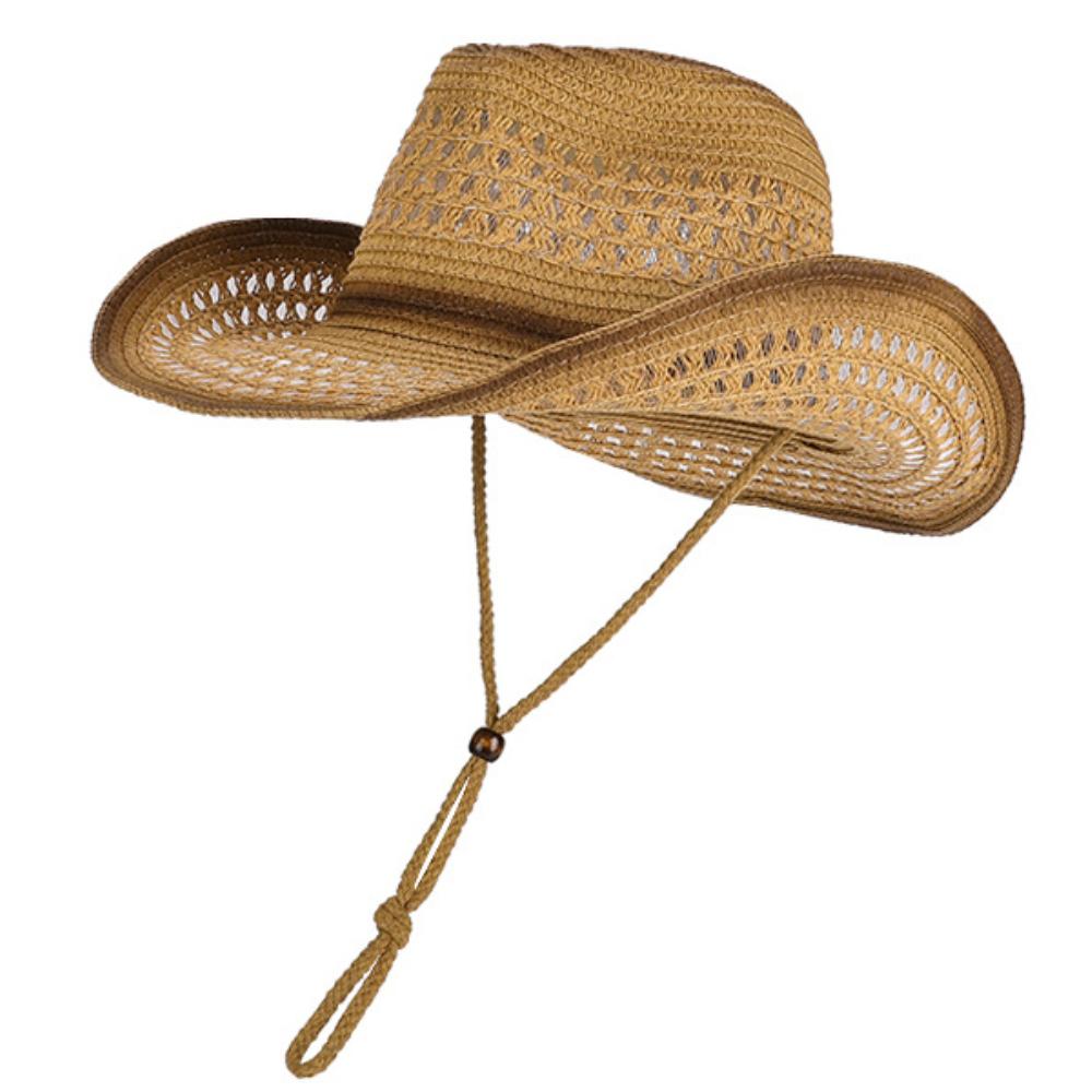 

HT5061 Straw Hat Men Women Spring Summer Sun Hat Classic Breathable Wide Brim Beach Hat Male Female Cowboy Fedoras Panama Hats 55-60cm кавовий