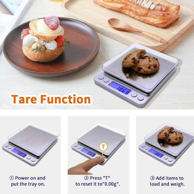 Rechargeable 3000G/0.1G Food Weighing Scale Digital Kitchen Scale Weight Grams Cooking Baking