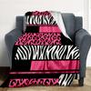 Pink Zebra Flannel Blanket Throw Blanket Soft Warm Sofa Bed Camping Home Decor Unique Christmas Gift C926243
