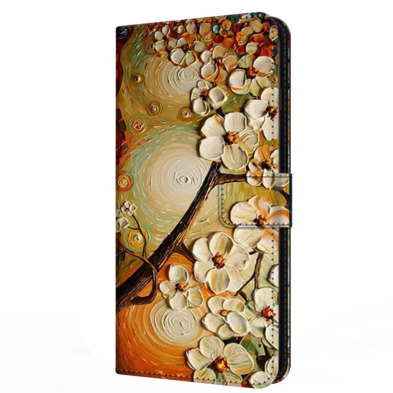 Buch Leder Süße Hülle Für Samsung Galaxy A12 A02 A03s A42 A32 4G A52s 5G Hülle Portemonnaie Blume Bemalt Kühl Ständer Klapp A 03s 12